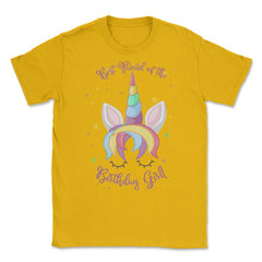 Best Friend of the Birthday Girl! Unicorn Face product Unisex T-Shirt - Gold