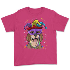Mardi Gras Beagle with Jester hat & masquerade mask Funny product - Heliconia