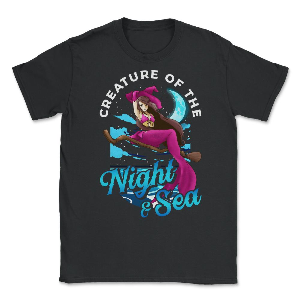 Mermaid Witch Creature of the Night & Sea Unisex T-Shirt - Black