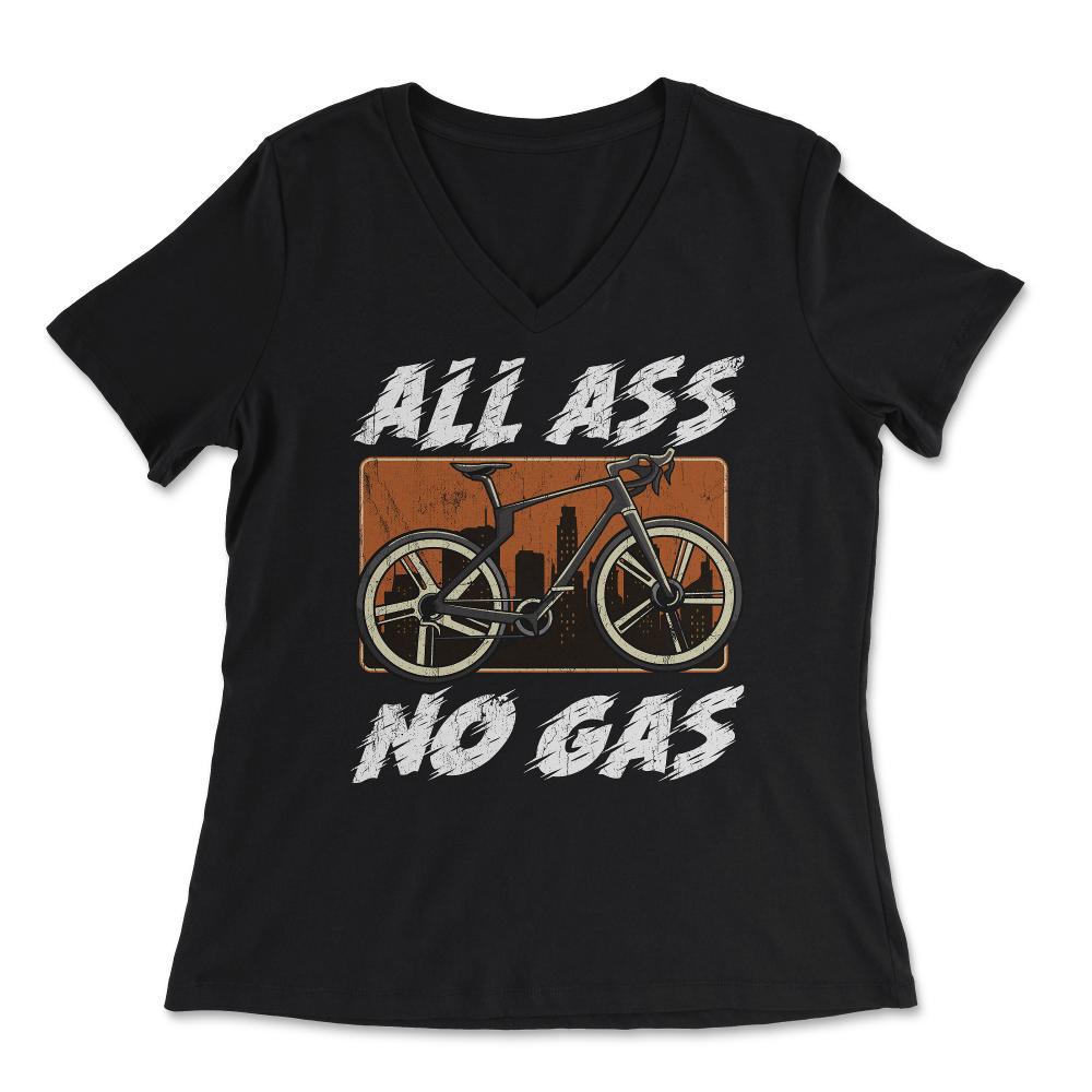 All Ass No Gas Cycling & Bicycle Riders product - Women's V-Neck Tee - Black
