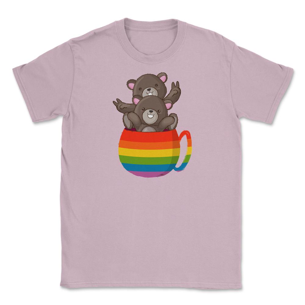Bear Rainbow Flag Bears Cup Gay Pride graphic Unisex T-Shirt - Light Pink