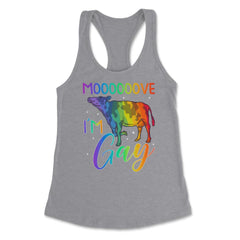 Mooooove I’m Gay Cow Gay Pride LGBTQ Rainbow Flag design Women's - Heather Grey