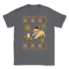 Pug Ugly Christmas Sweater Funny Humor Unisex T-Shirt - Smoke Grey