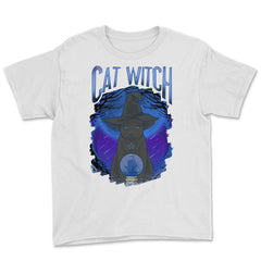 Cat Witch Mysterious Halloween Character Costume Design graphic Youth - White