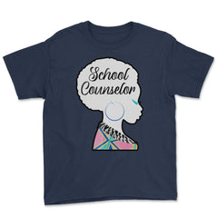 School Counselor Woman African American Roots Afro Hair design Youth - Navy