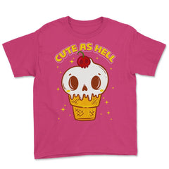 Cute as Hell Funny Skull Ice Cream Halloween Youth Tee - Heliconia