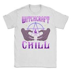 Witchcraft and Chill Occult Pentagram Halloween Unisex T-Shirt - White