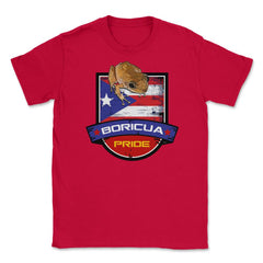 Boricua Pride Coqui & Puerto Rico Flag T-Shirt  & Gifts Unisex T-Shirt - Red