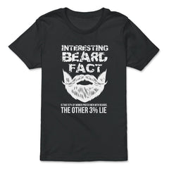 Beard Fact Design Men's Facial Hair Humor Funny Distressed print - Premium Youth Tee - Black