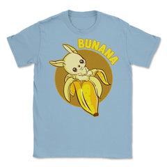 Cute Bunny Coming Out of a banana Funny Humor Gift print Unisex - Light Blue