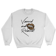 Vaxxed and Relaxed Summer 2021 Hot Leopard Lips print - Unisex Sweatshirt - White