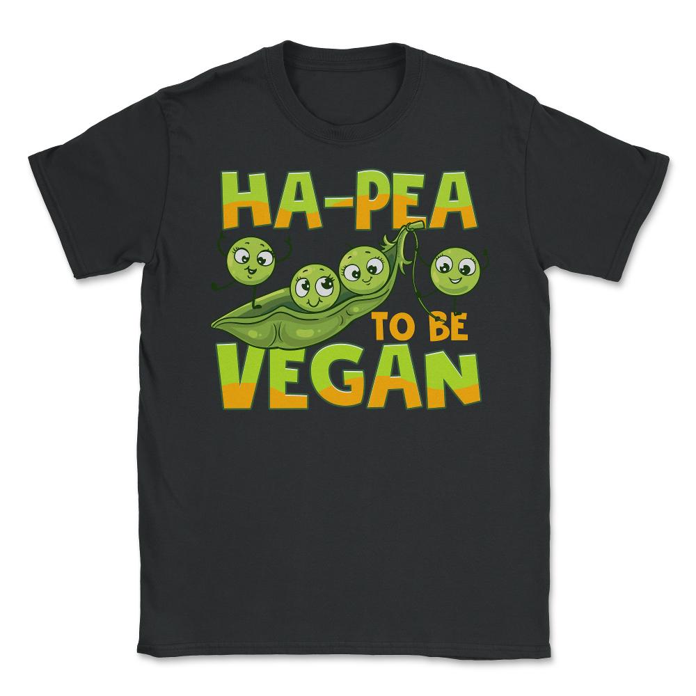 Ha-Pea To Be Vegan Funny Vegetable Peas Foodie Pun print Unisex - Black