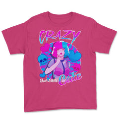Anime Girl Crazy But Still Cute Pastel Goth Theme Gift print Youth Tee - Heliconia