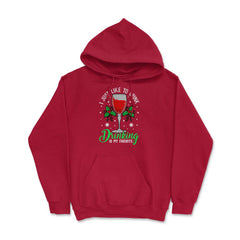 Funny Xmas Wine Drinking Christmas Gift Hoodie - Red
