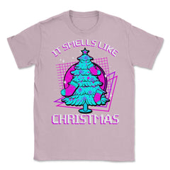 Retro Vaporwave XMAS Tree Unisex T-Shirt - Light Pink