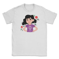 Women Power Girls T-Shirt Feminism Shirt Top Tee Gift Unisex T-Shirt - White