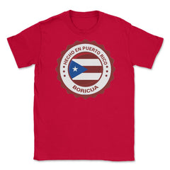 Hecho en Puerto Rico Boricua - Made in Puerto Rico Flag ASJ print - Red