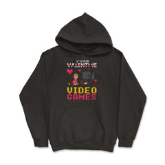 V Is For Video Games Valentine Video Game Kids Funny print - Hoodie - Black
