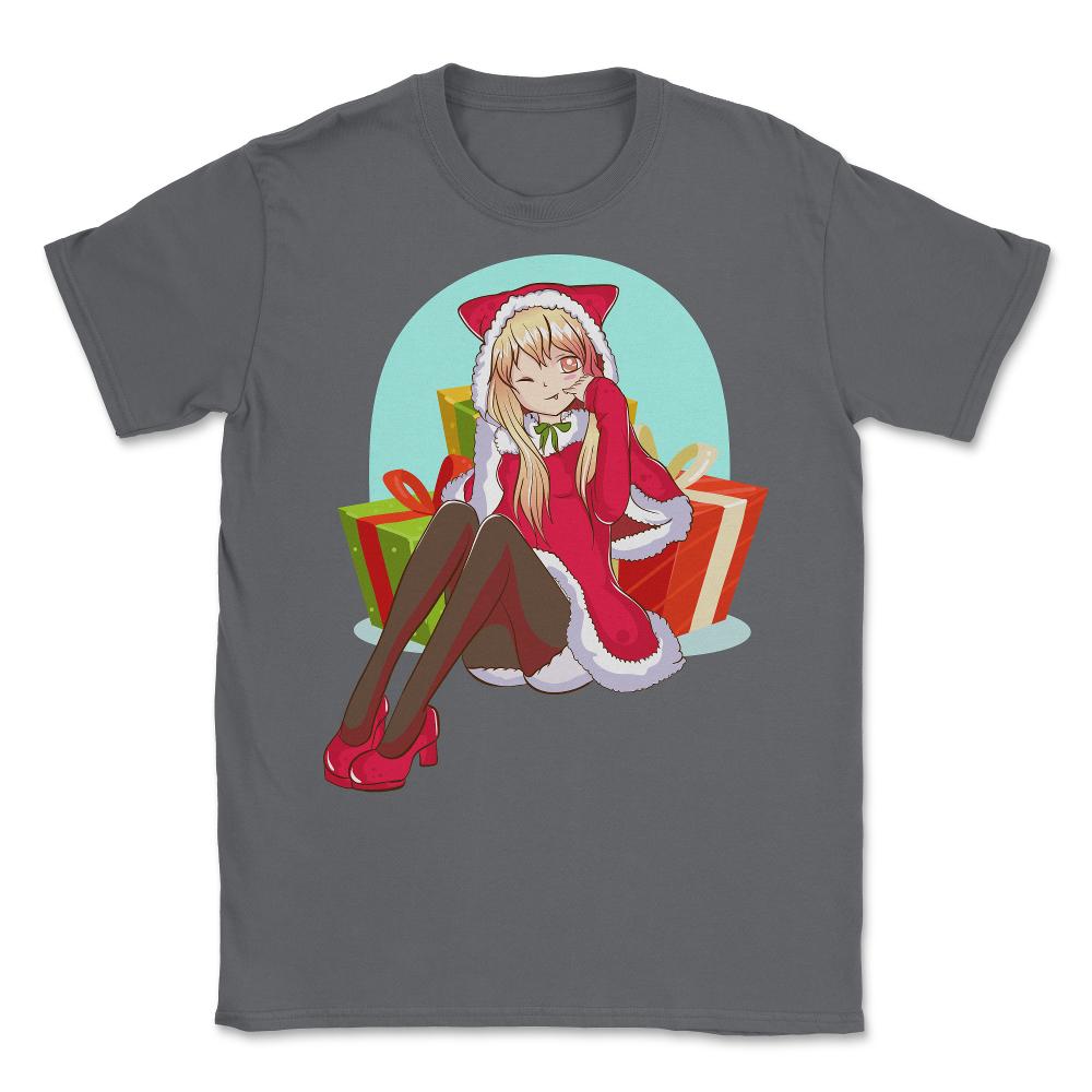 Christmas Anime Girl Unisex T-Shirt - Smoke Grey