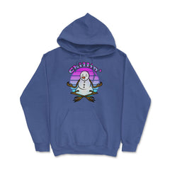 Chillin’ Snowman Meditating Funny Xmas Novelty Gift design Hoodie - Royal Blue