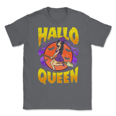 Hallo Queen Halloween Witch Fun Gift Unisex T-Shirt - Smoke Grey