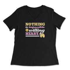Fortune Cookie Inspirational Saying Kawaii Foodie product - Women's V-Neck Tee - Black