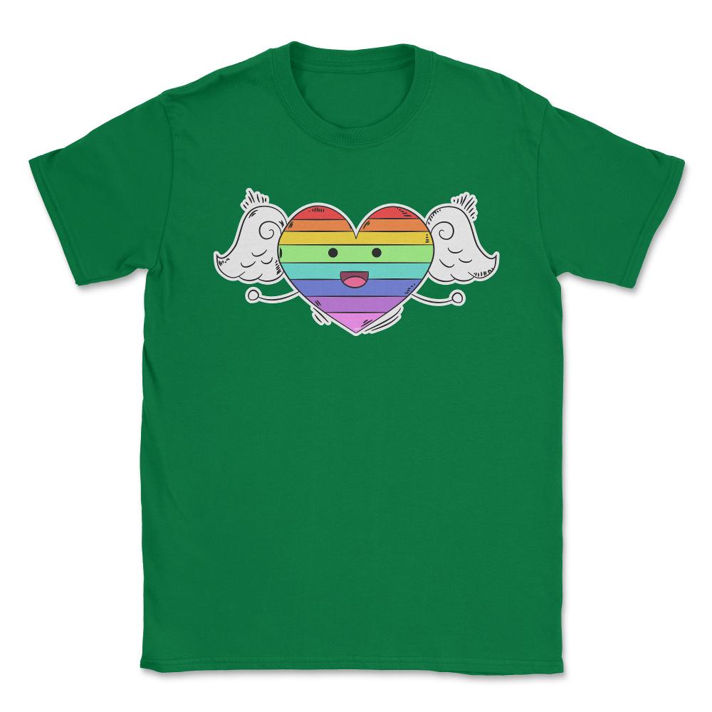 Rainbow Heart Gay Pride Month t-shirt Shirt Tee Gift Unisex T-Shirt - Green