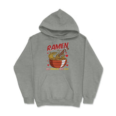 Ramen Bowl 10% noodles 90% love Japanese Aesthetic Meme graphic Hoodie - Grey Heather