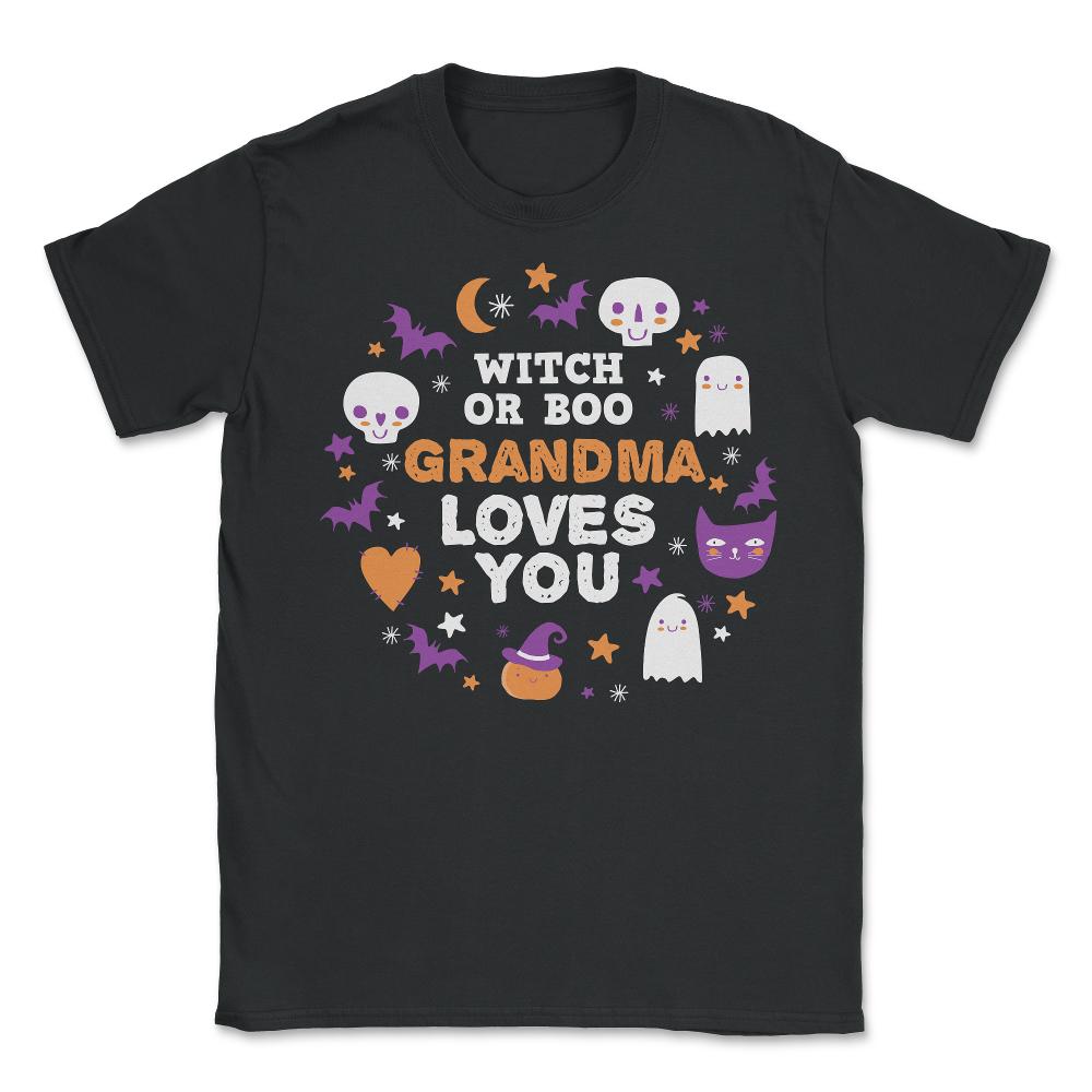 Witch or Boo Grandma Loves You Halloween Reveal product - Unisex T-Shirt - Black