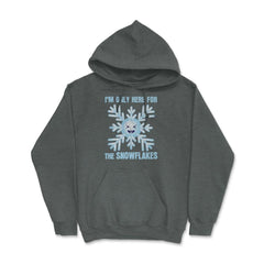 I'm Only Here For The Snowflakes Meme Grunge Style graphic Hoodie - Dark Grey Heather