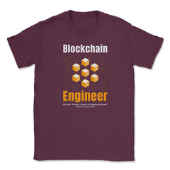 Blockchain Engineer Definition For Bitcoin & Crypto Fans product - Maroon