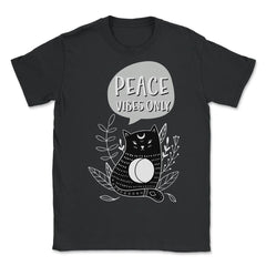 Peace Vibes Only Cute Cat Peace Day Design design - Unisex T-Shirt - Black