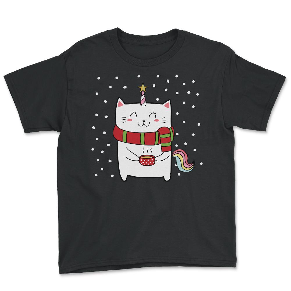 Christmas Caticorn design Novelty Gift products Tee - Youth Tee - Black