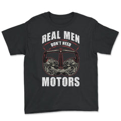 Real Men Don’t Need Motors Cycling & Bicycle Riders graphic - Youth Tee - Black