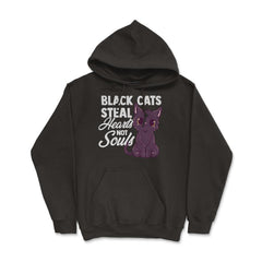 Black Cats Steal Hearts Not Souls Kawaii Black Kitten design - Hoodie - Black