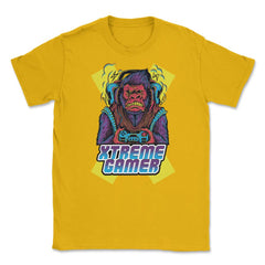 Extreme Gorilla Gamer Funny Humor T-Shirt Tee Shirt Gift Unisex - Gold