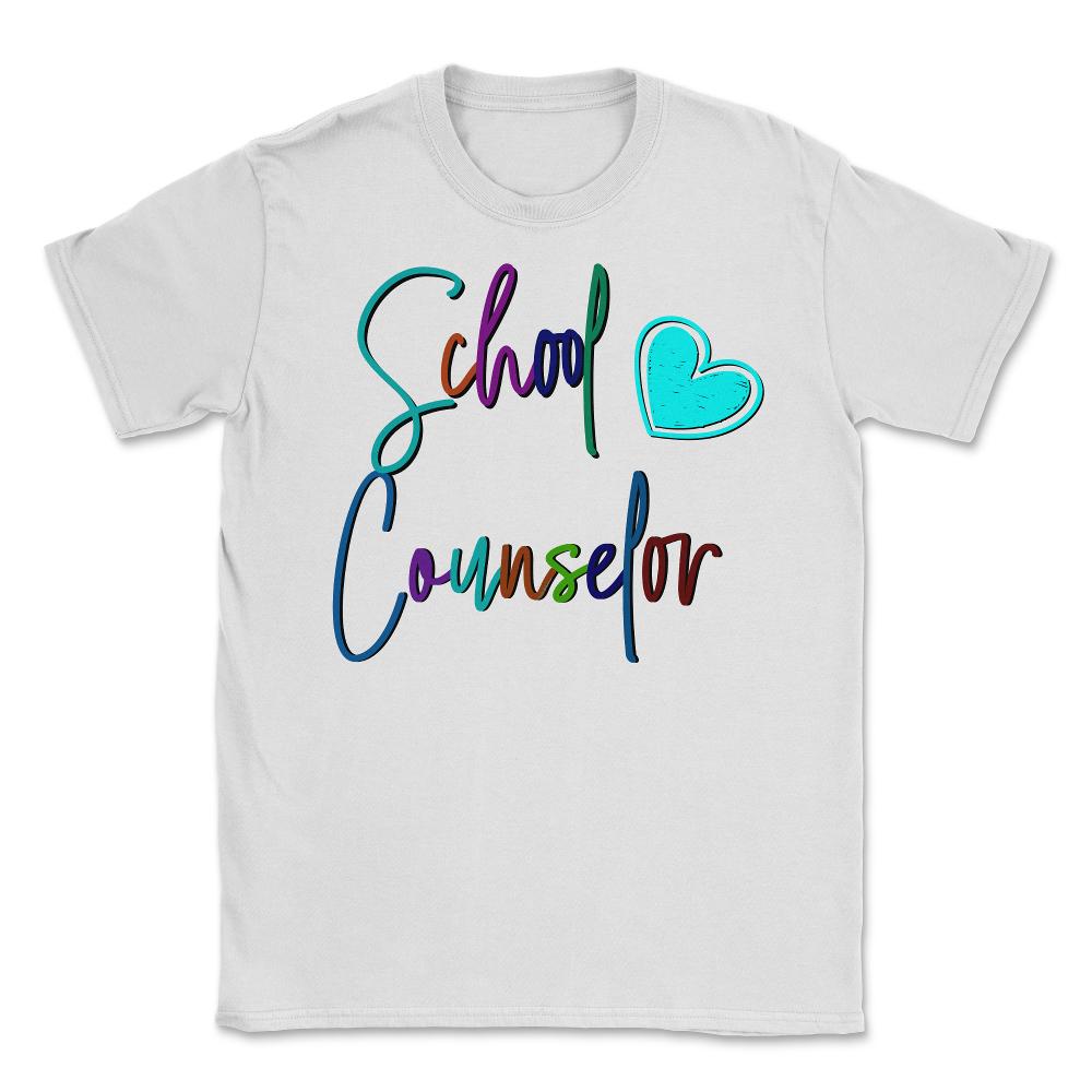 School Counselor Heart Love Vibrant Colorful Appreciation product - White