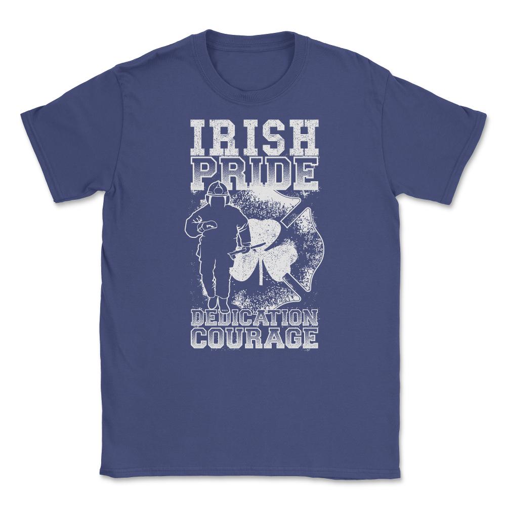 Irish Pride Firefighter St Patrick Unisex T-Shirt - Purple