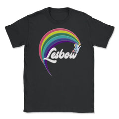 Lesbow Rainbow Unicorn Color Gay Pride Month t-shirt Shirt Tee Gift - Black