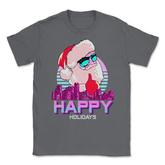 Vaporwave Santa XMAS Funny Humor Happy Holidays Unisex T-Shirt - Smoke Grey