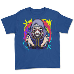 Anime Spray Paint Graffiti Artist With Mask Tagger design Youth Tee - Royal Blue