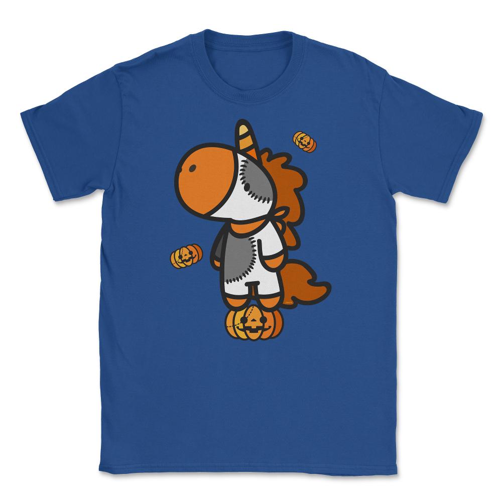 Halloween Unicorn with Pumpkins T Shirts Gifts Unisex T-Shirt - Royal Blue