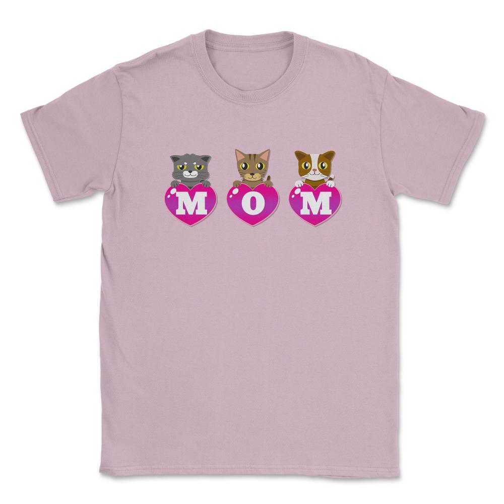 Mom Cat lover hearts Unisex T-Shirt - Light Pink