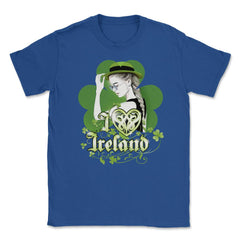 I love Ireland Woman Saint Patricks Day Celebratio Unisex T-Shirt - Royal Blue
