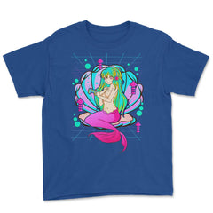 Anime Mermaid Gamer Pastel Theme Vaporwave Style Gift graphic Youth - Royal Blue