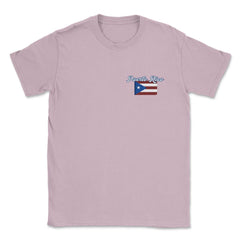 Puerto Rico Flag Rounded Edges Pocket graphic Unisex T-Shirt - Light Pink