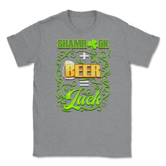 Shamrock Beer Patricks Day Celebration Unisex T-Shirt - Grey Heather