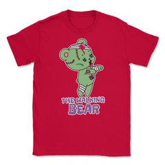 The Walking Bear Funny Halloween Zombie Bear Unisex T-Shirt - Red