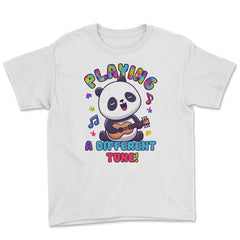 Playing a Different Tune Autism Awareness Panda design Youth Tee - White