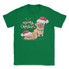 Merry Christmas Doggies Funny Humor T-Shirt Tee Gift Unisex T-Shirt - Green